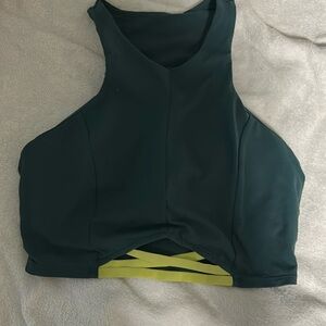 Green Fabletics sports bra